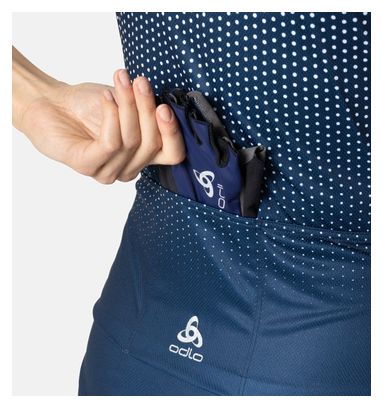 Maillot Manches Courtes Zippé Odlo Essential Femme Bleu / Blanc