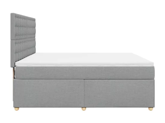 Sommier à lattes de lit avec matelas Gris clair 180x200cm Tissu