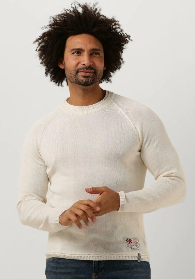 SCOTCH & SODA witte scotch & soda trui structured melange pullover