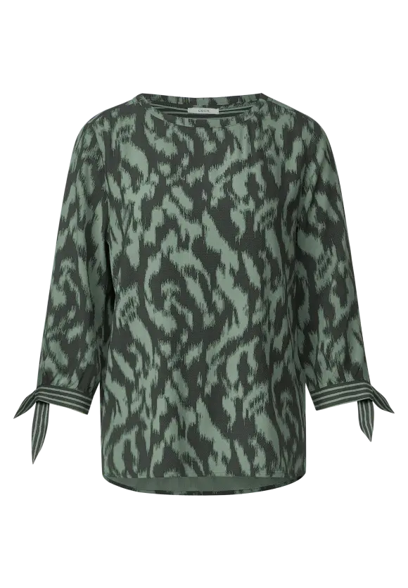 Print Mix Bluse - strong khaki