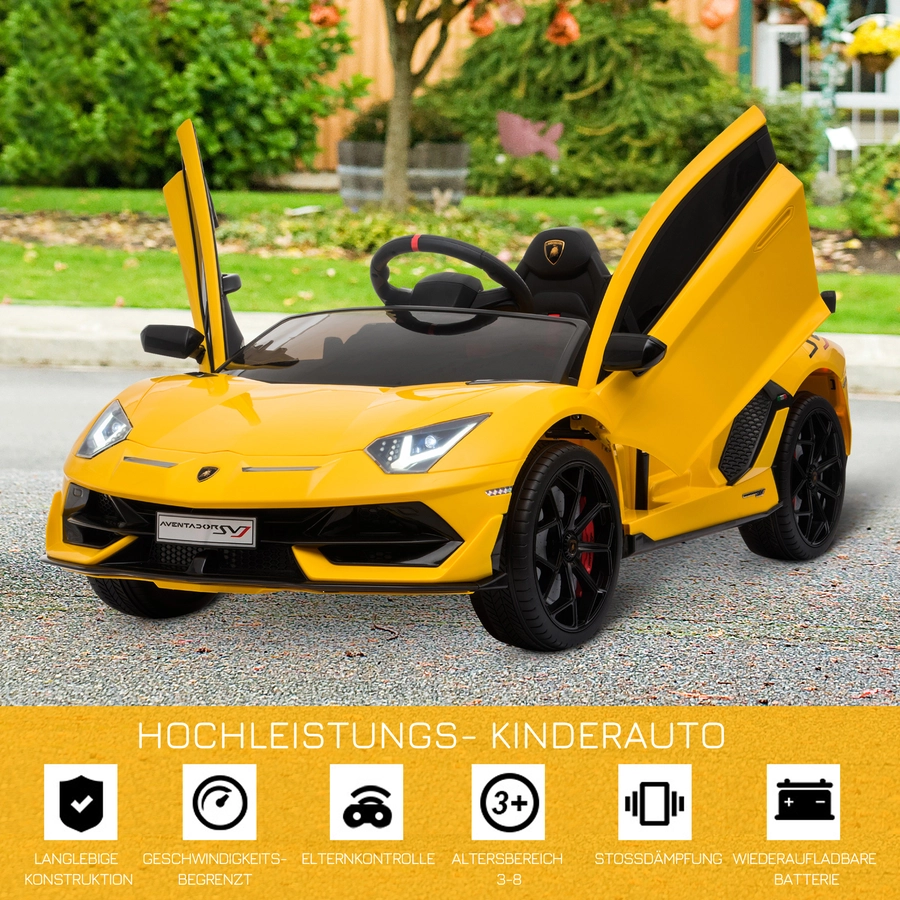 HOMCOM Kinderauto Lamborghini elektrisch gelb
