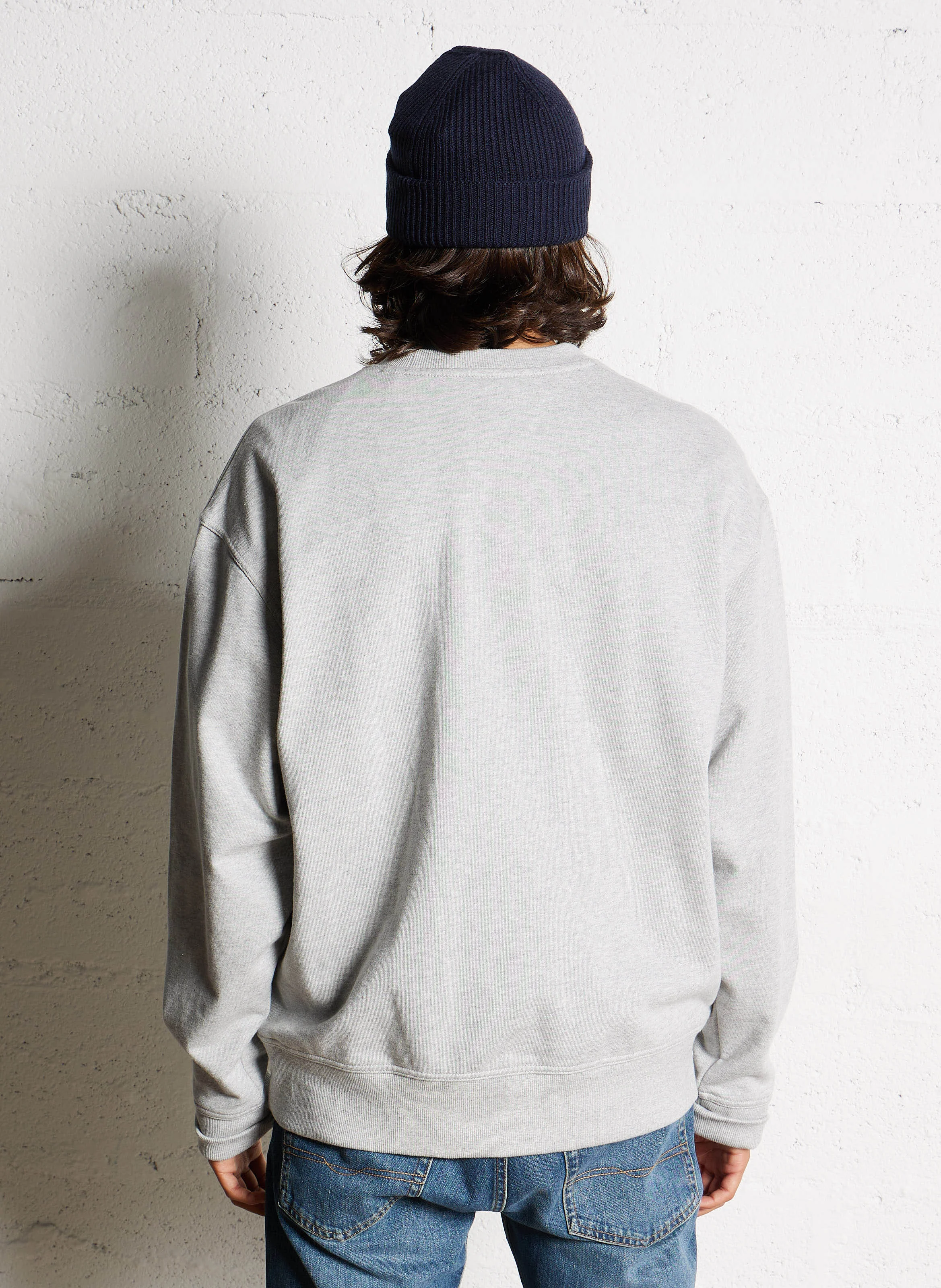 CLANCY - Sweat col rond ample en coton | Gris