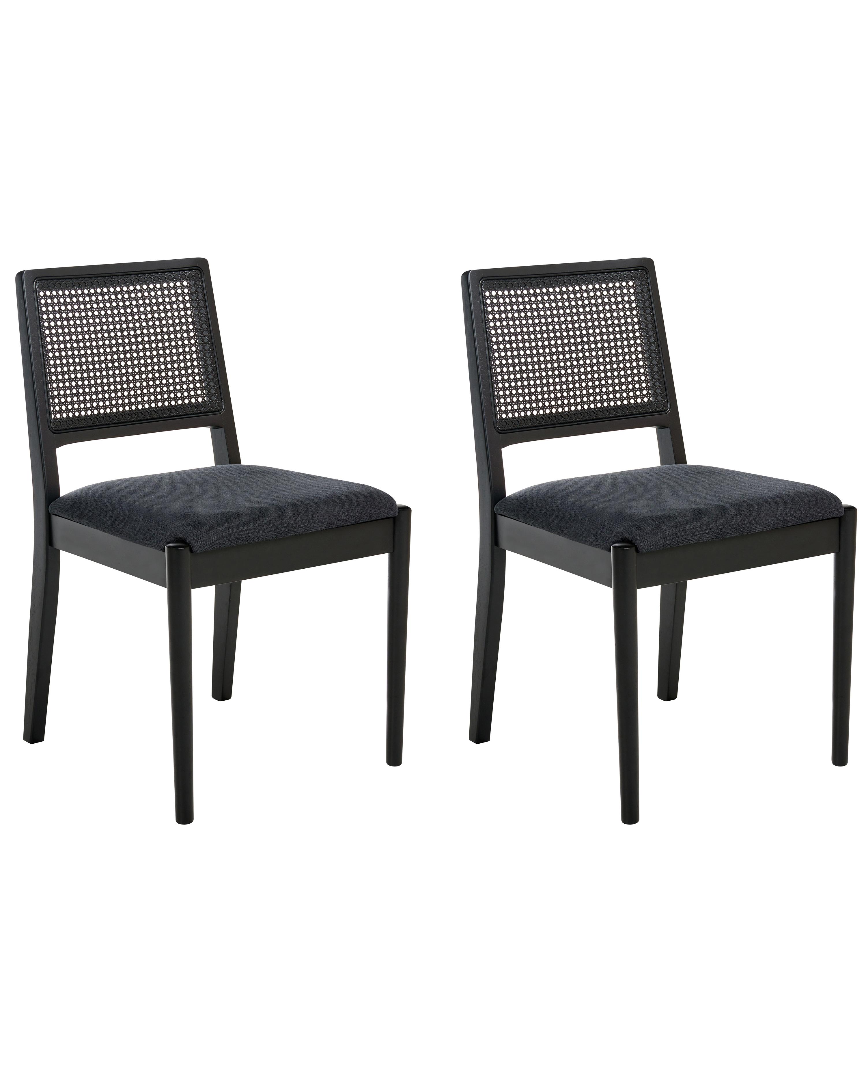 Set van 2 eetkamerstoelen TAMARAC Hout Zwart