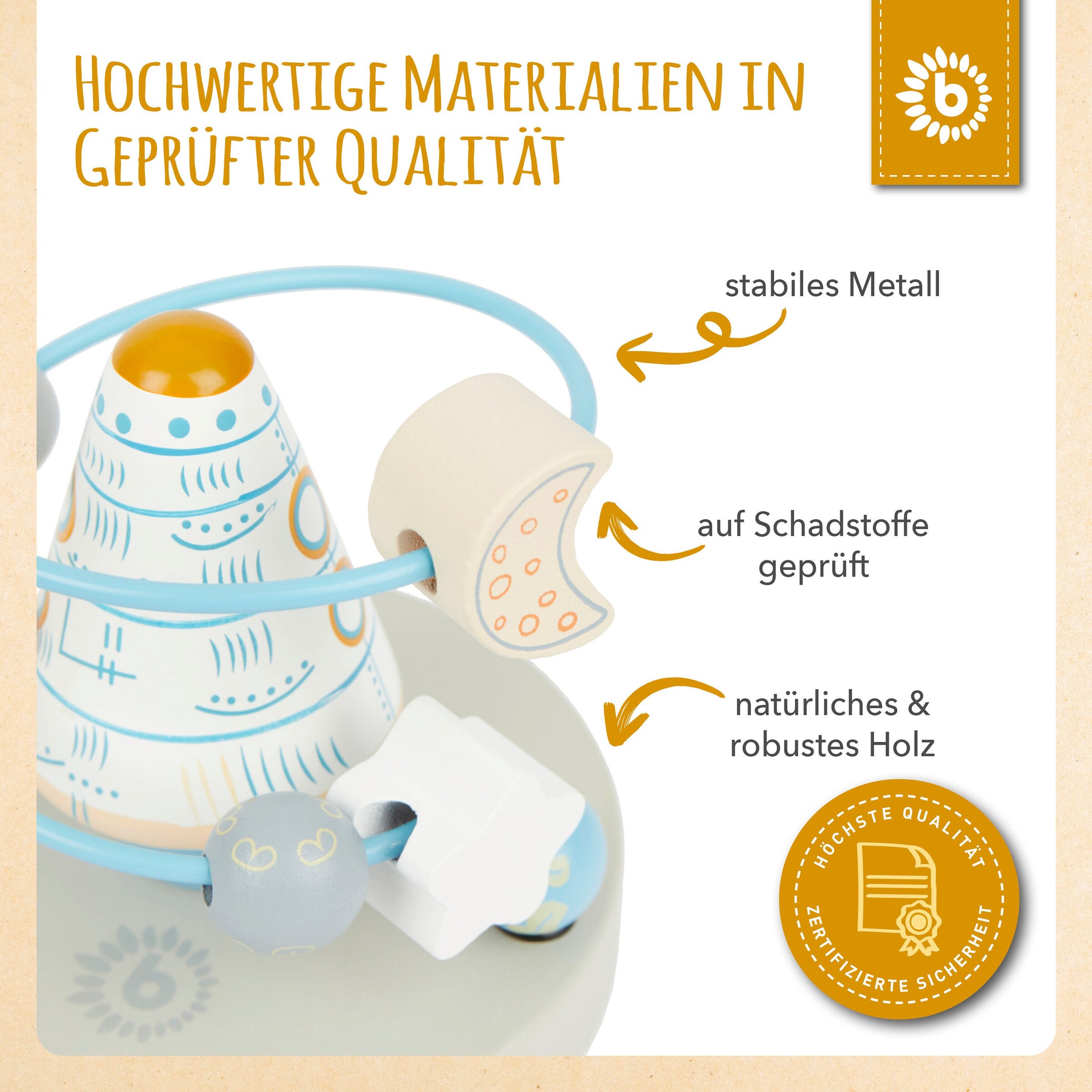 Bieco Motorikschleife Rakete - ab 12 Monate Blau