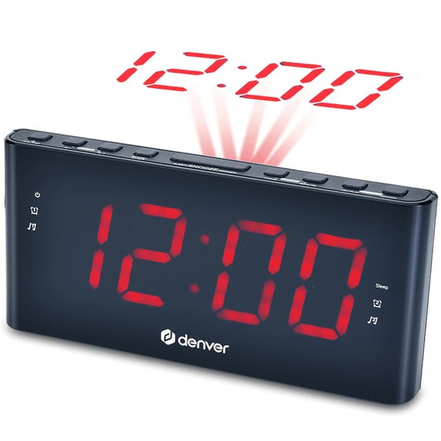 Denver Clockradio med projektion og to alarmer