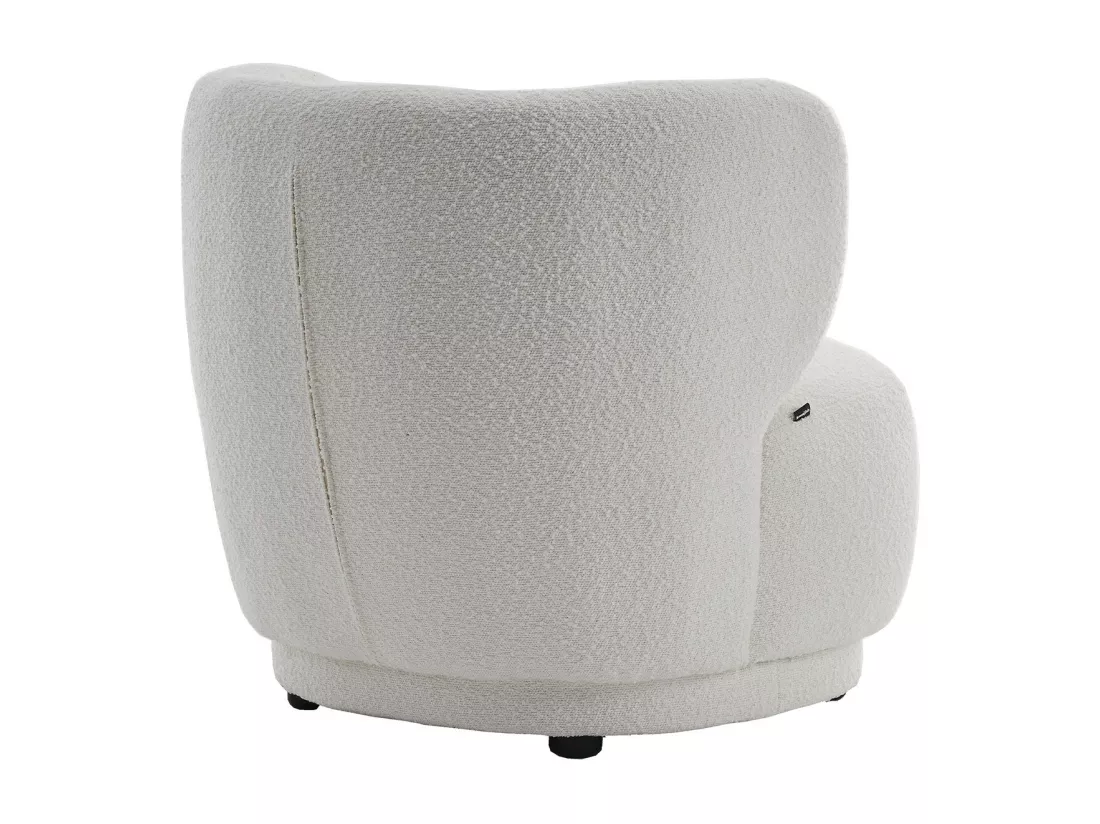 Fauteuil en tissu bouclette écru - Ester