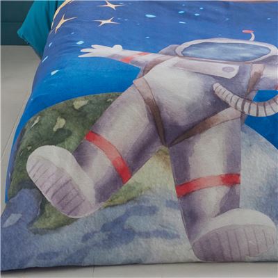 Linge de lit enfant percale astronaute