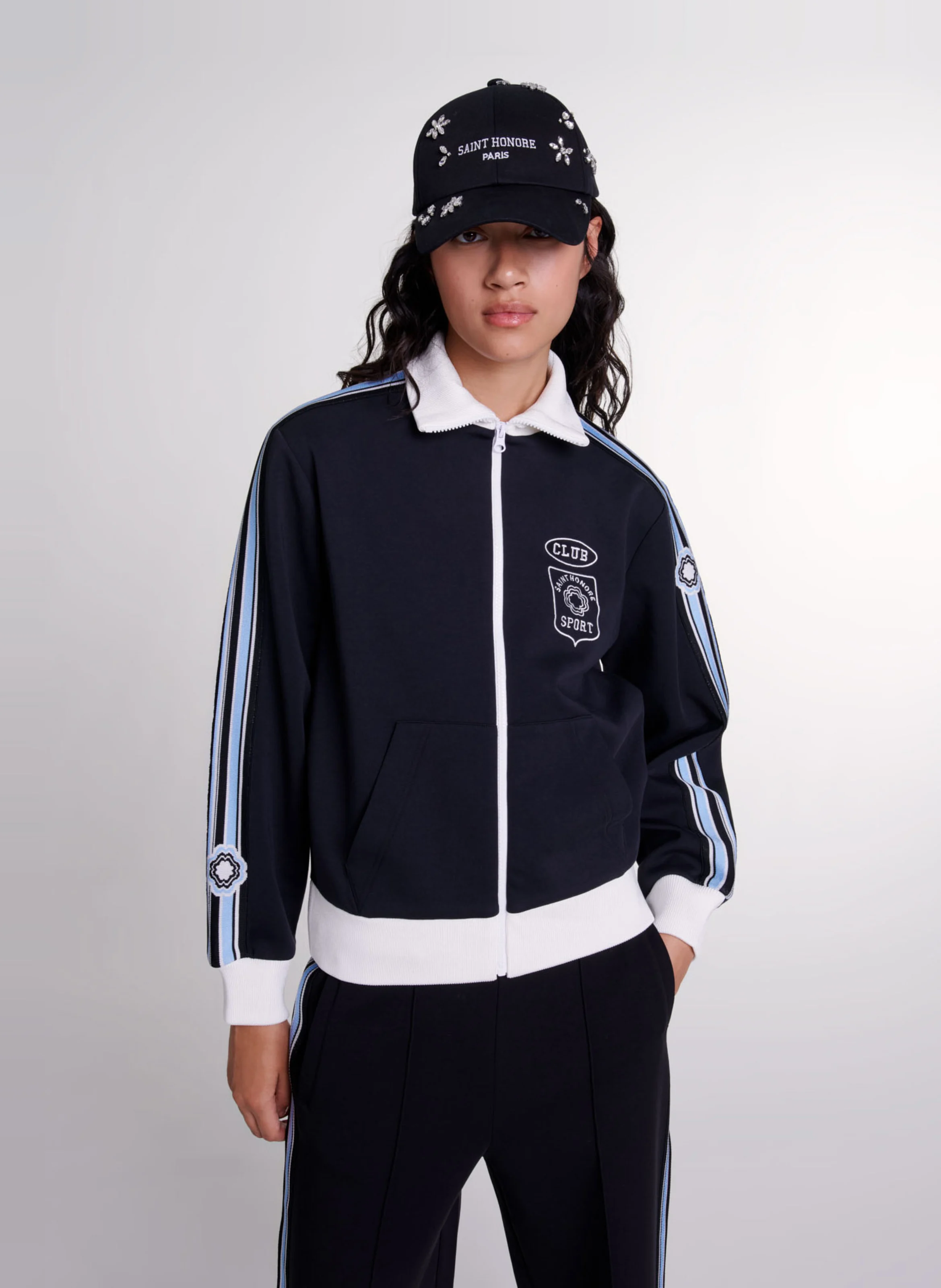 Sweatshirt zippé à encolure montante | Noir