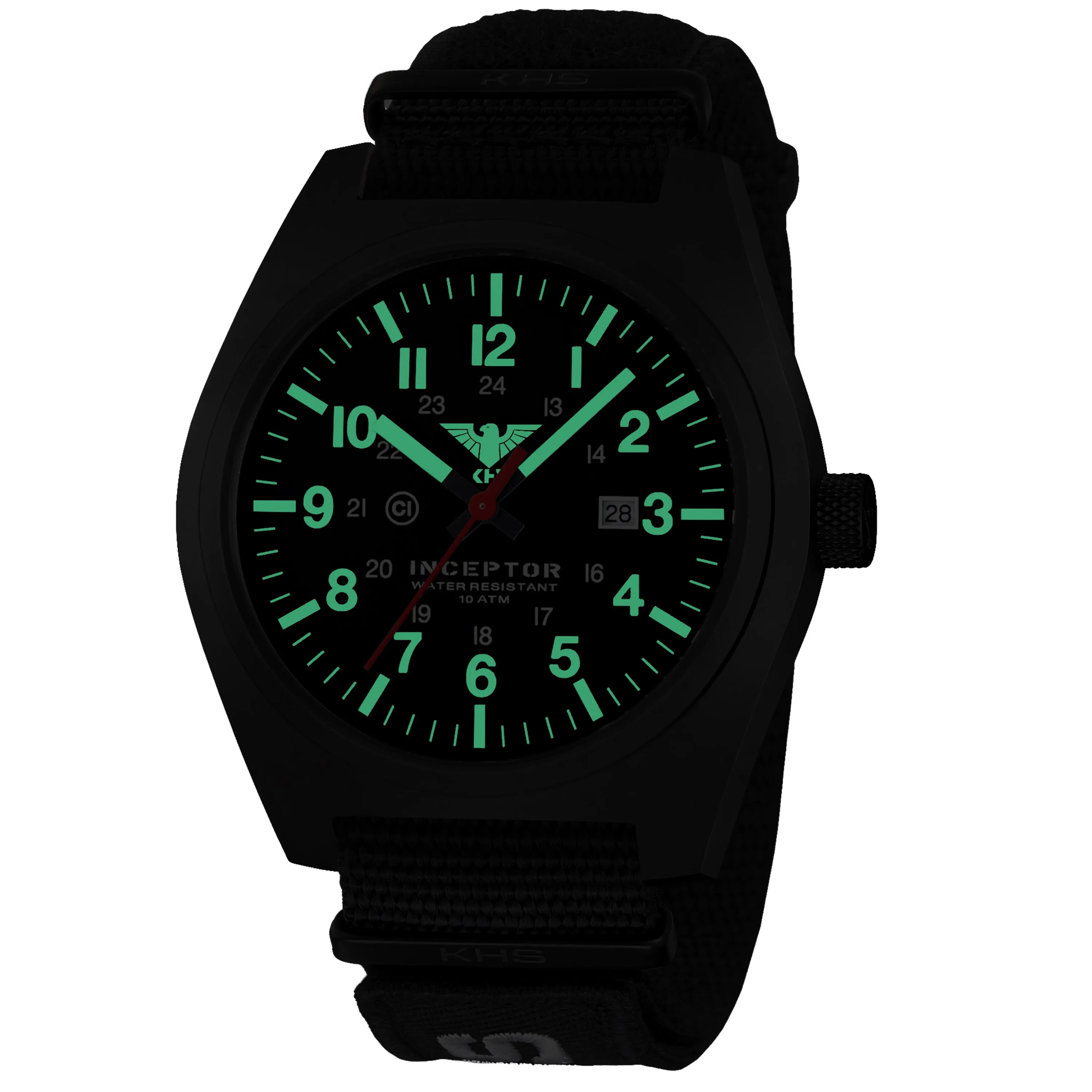 KHS -  Armbanduhr Inceptor Black Steel XTAC Natoband