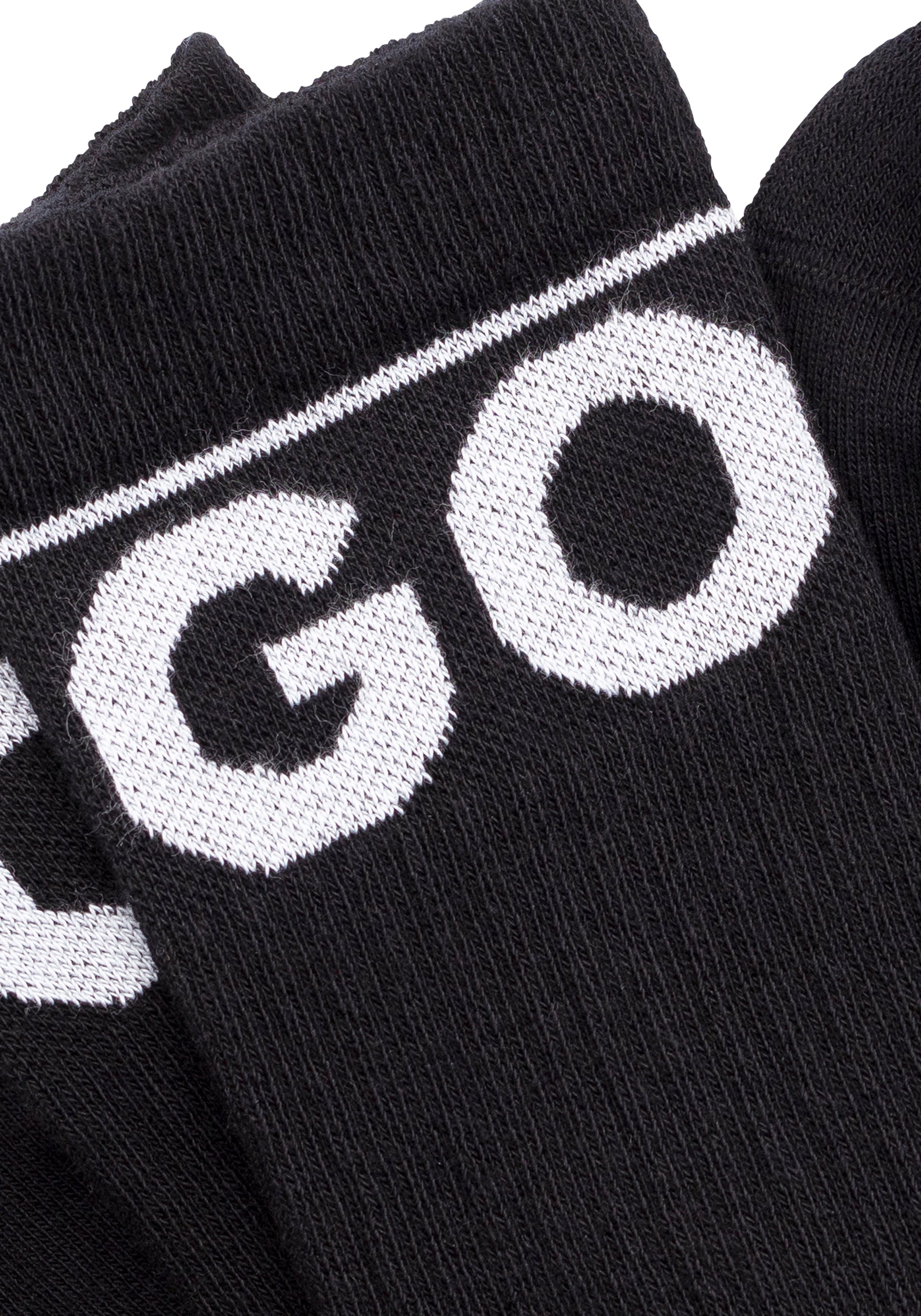 HUGO Underwear Freizeitsocken »2P QS RIB ICONIC CC« Packung, 2er, 2 Stk. tlg. mit kontrastfarbenen HUGO Schriftzug
