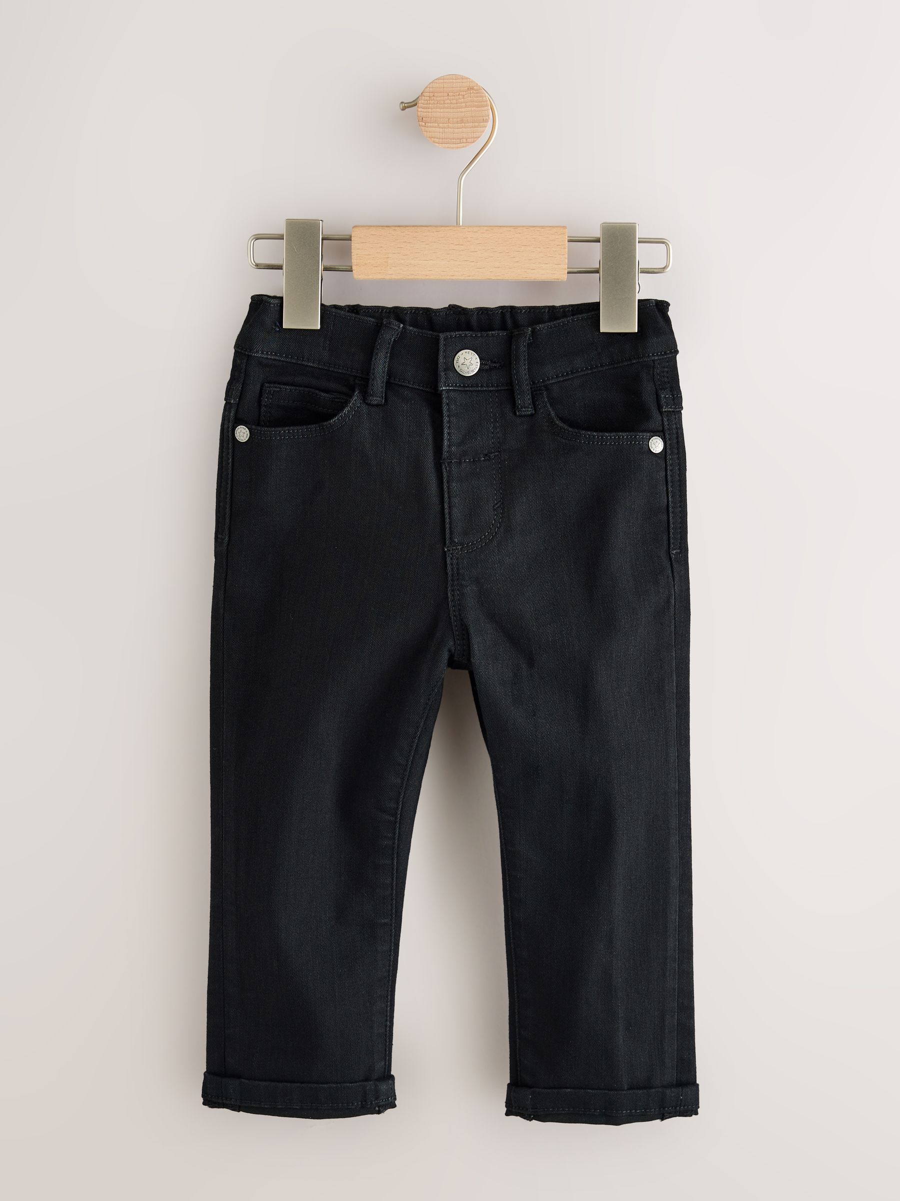 Middenblauw/zwart denim - 2 Pack Regular Fit Comfort Stretch Jeans (3mths-7yrs)