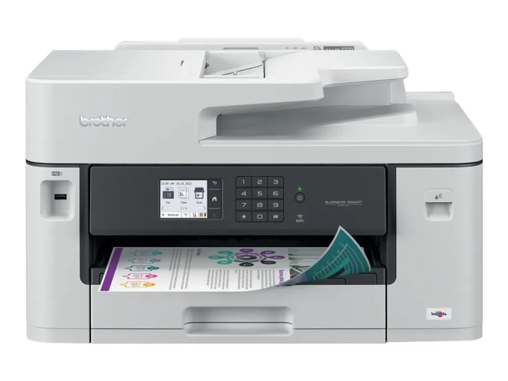 Brother MFC-J5345DW - Multifunktionsprinter - farve - blækprinter - A3/Ledger (medie) - op til 25 spm (kopiering) - op til 28 spm (udskriver) - 250 ark - 14.4 Kbps - USB 2.0, LAN, Wi-Fi(n)