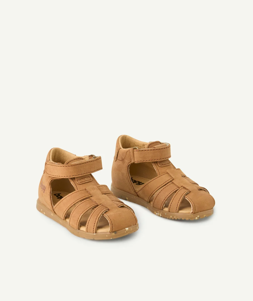 BOPYSANDALES BÉBÉ GARÇON EN CUIR CARAMEL