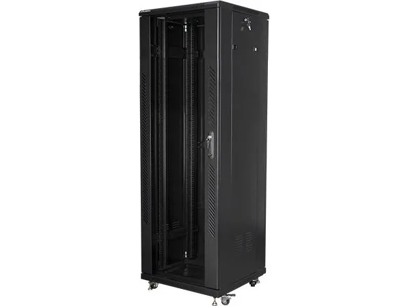 Lanberg - Rack kabinet - gulvstående - sort, RAL 9004 - 37U - 19
