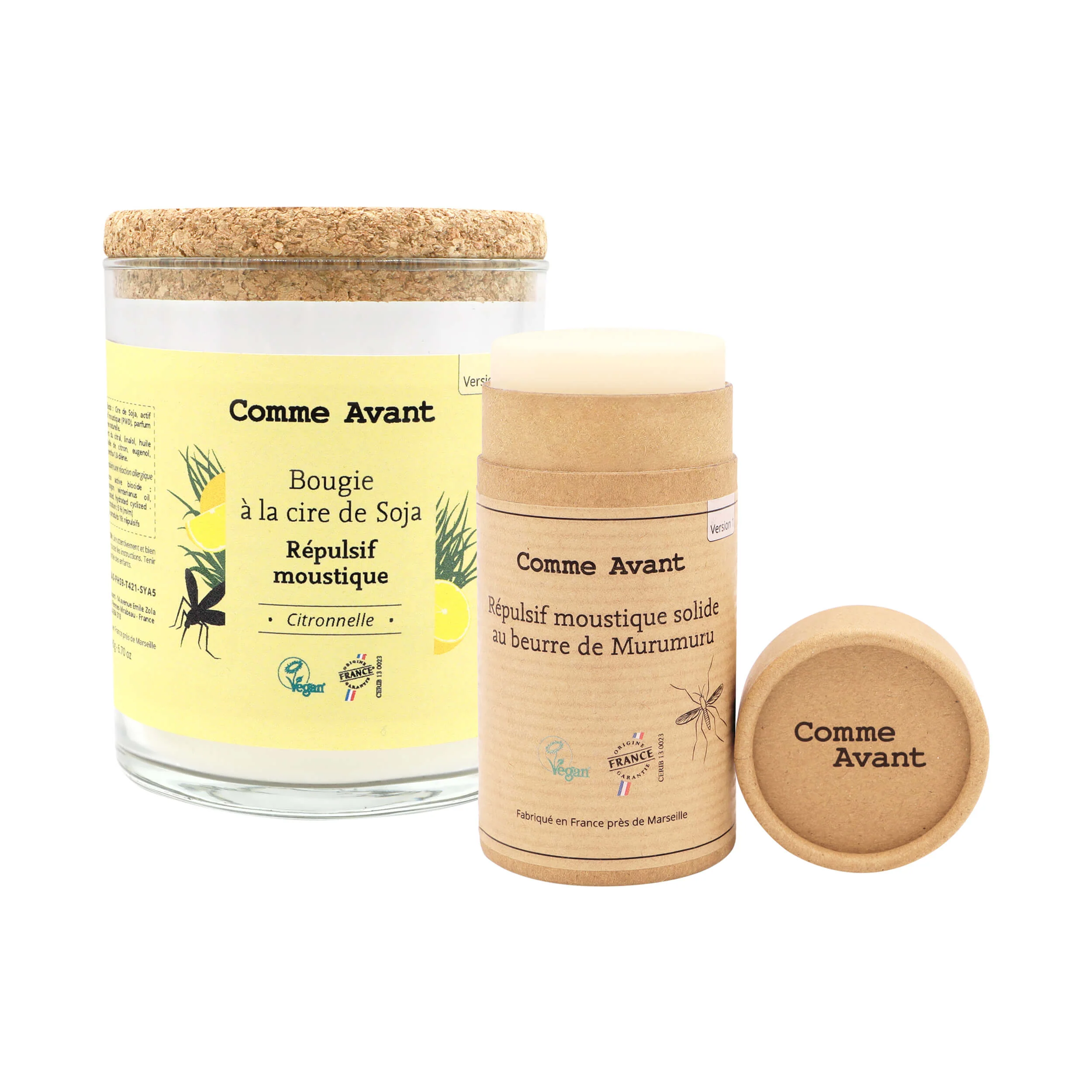 Répulsif anti-moustique solide au beurre de murumuru - Version 2 - 1 répulsif anti-moustique - 80g / Sans