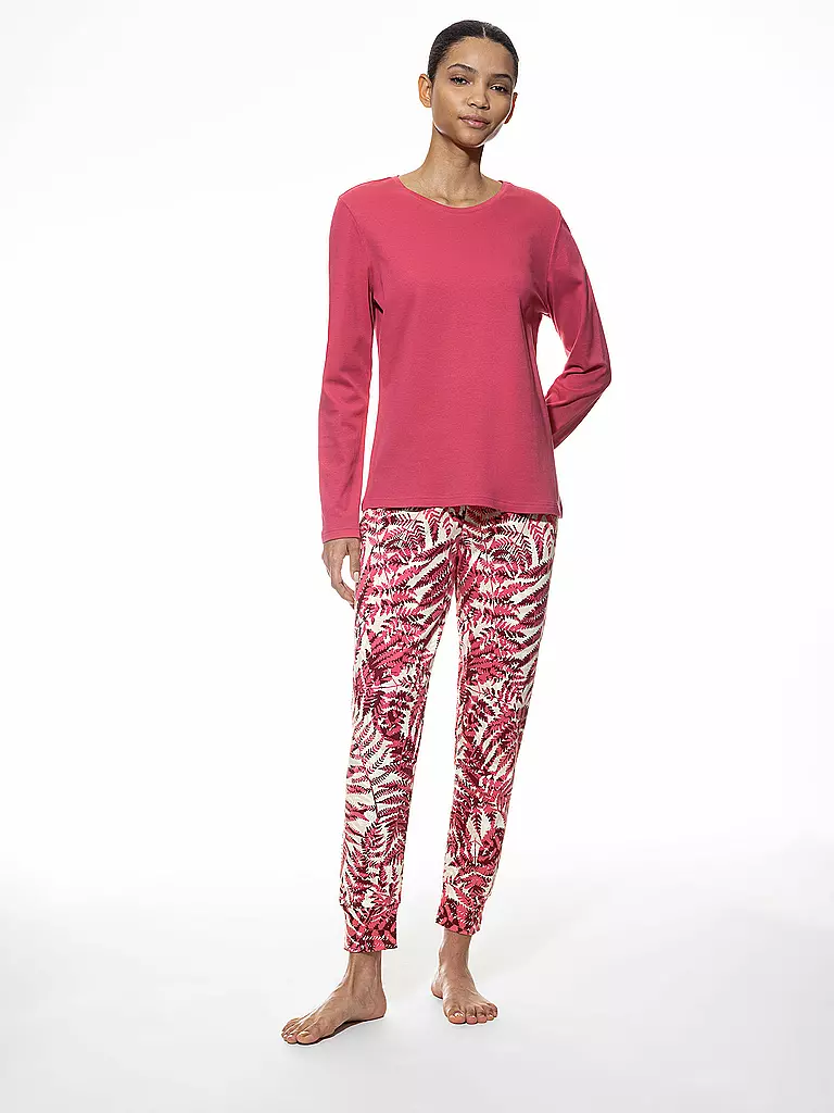 MEY Pyjama 7/8  TROPIC LEAVES rot