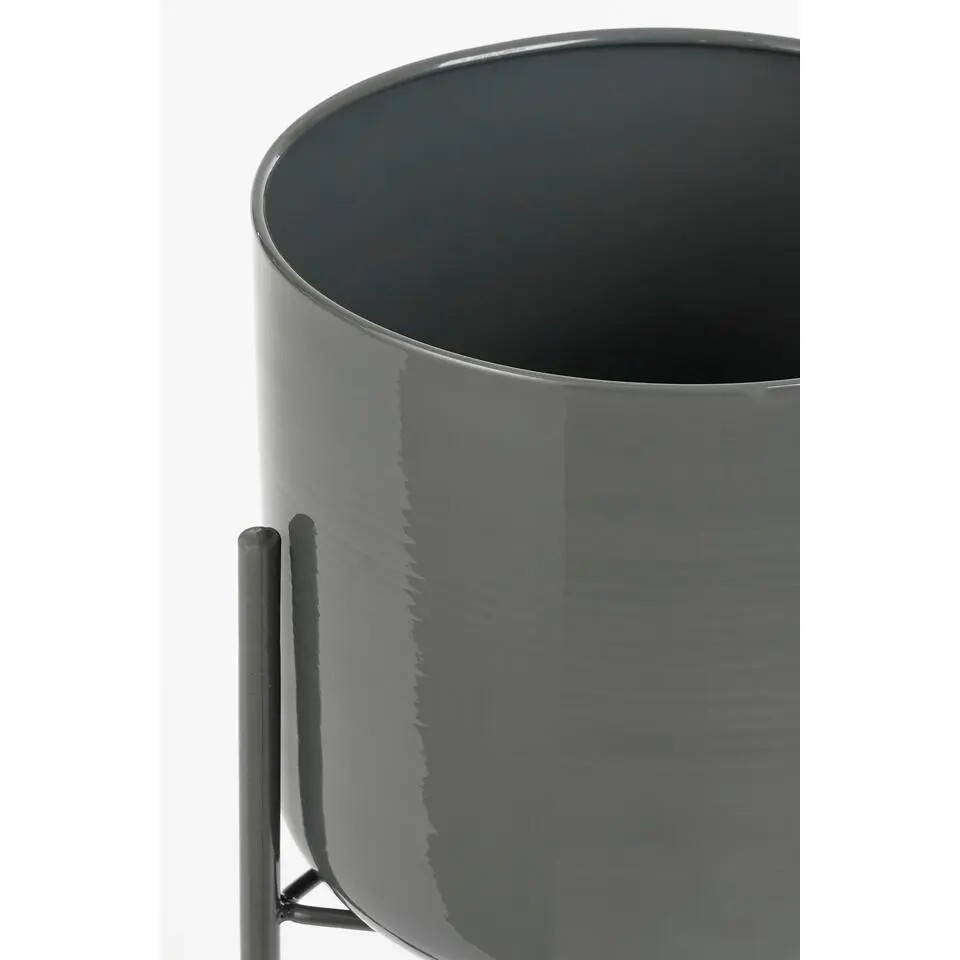 Mica Decorations Colyn Bloempot - H60 x Ø19 cm - IJzer - Zwart
