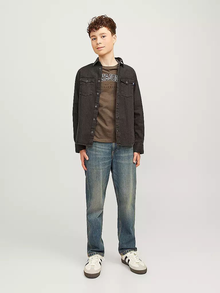 JACK & JONES Jungen T-Shirt  JJECALEB VARSITY TEE  braun
