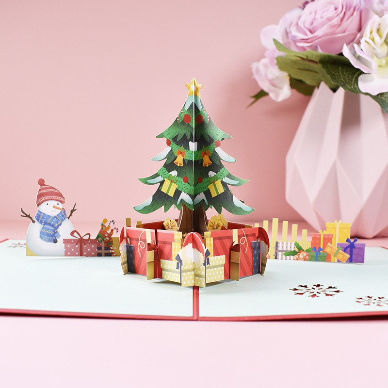 Weihnachts Glückwunschkarte Gruss Pop-Up Doppelkarte   Umschlag - Merry Christmas
