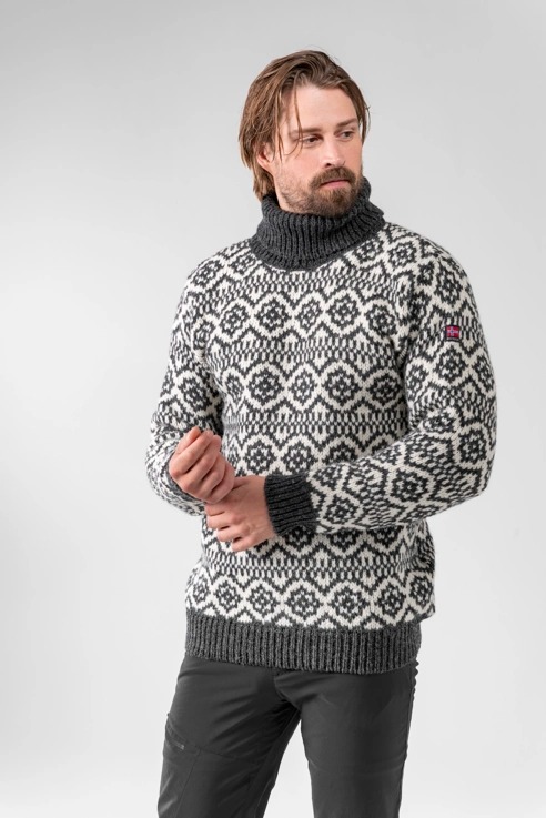 Hoddevik Wool High Neck Unisex 940B/Anthracite/Offwhite