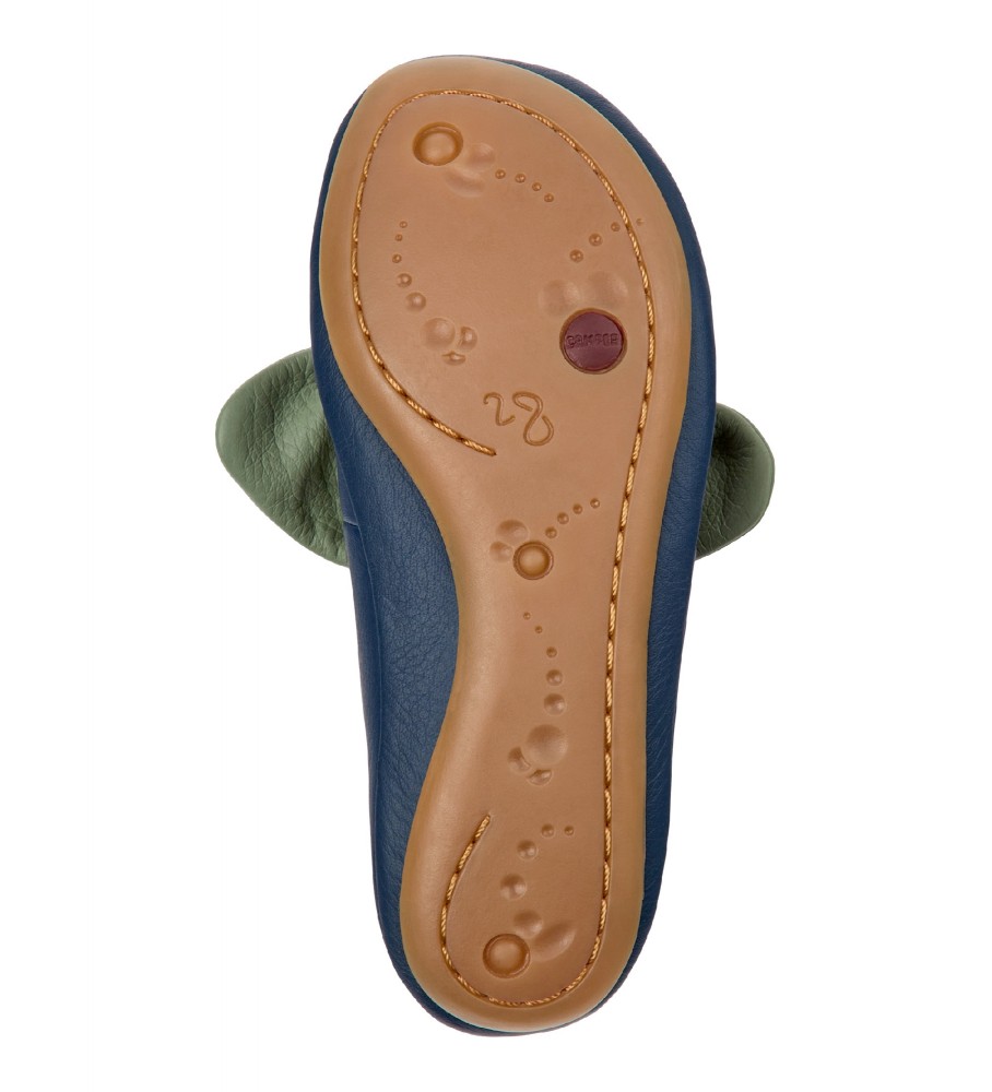 Sapatilhas de Ballet Camper Right em Couro Azul Marinho