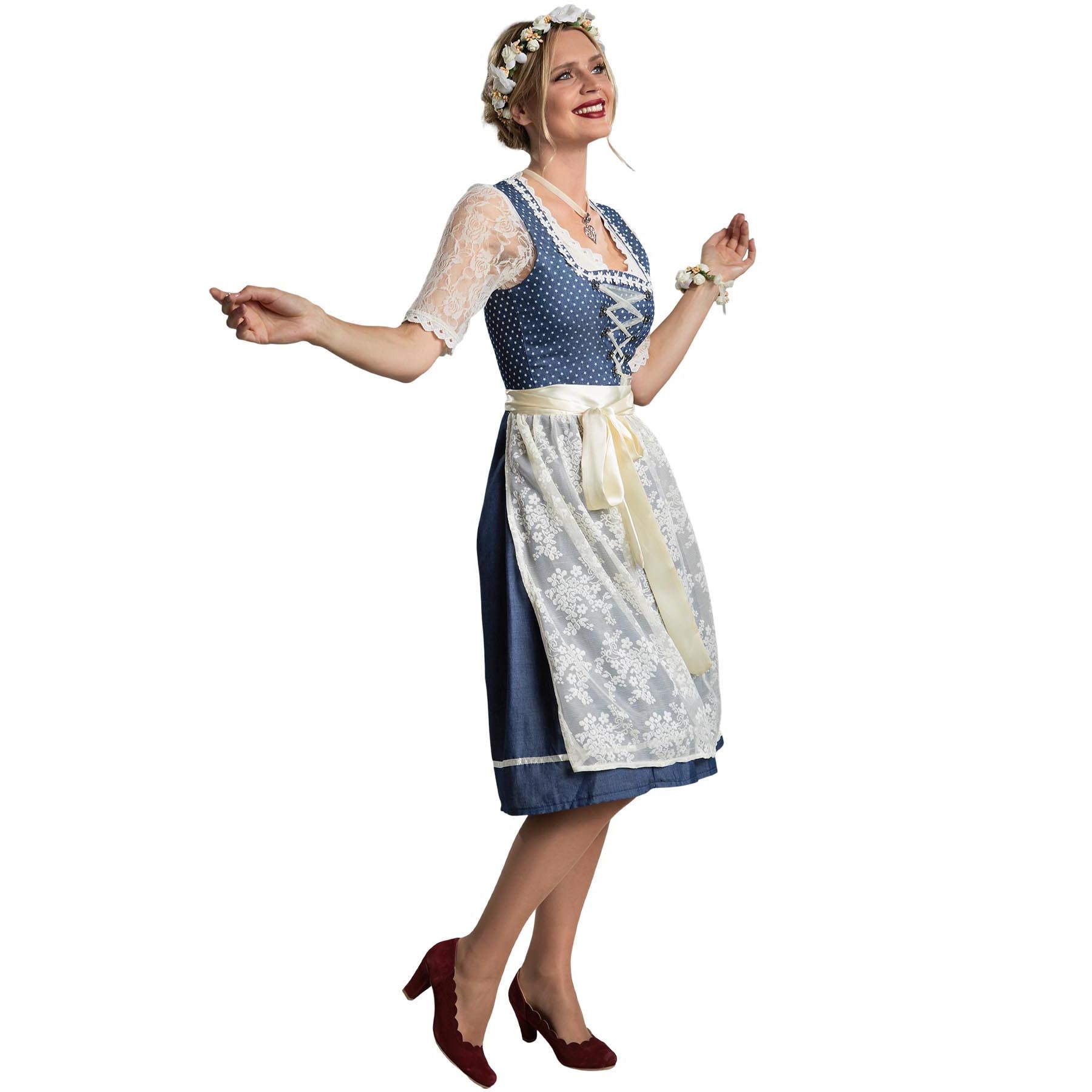 tectake® Frauenkostüm Midi-Dirndl Kleinwalsertal Modell 2