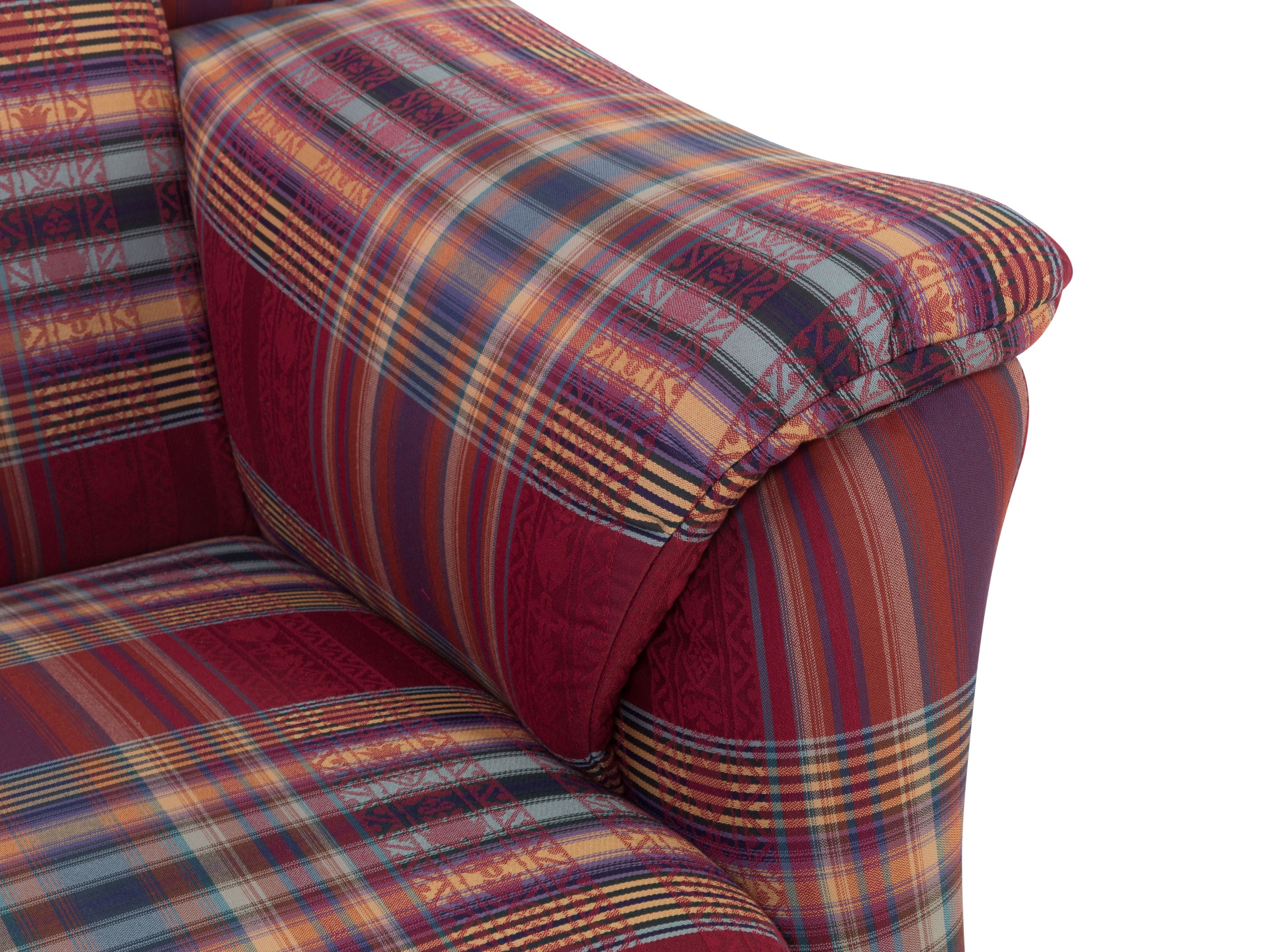 Sofa 3 Sitzer MONDO QUADRA 11 ROT KARIERT 42 CM