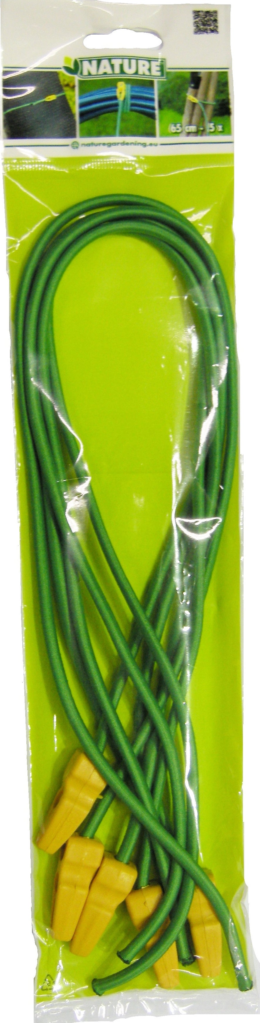 Nature elastische band met clip voor bevestiging van rollen D5mm x l65cm 5 stuks