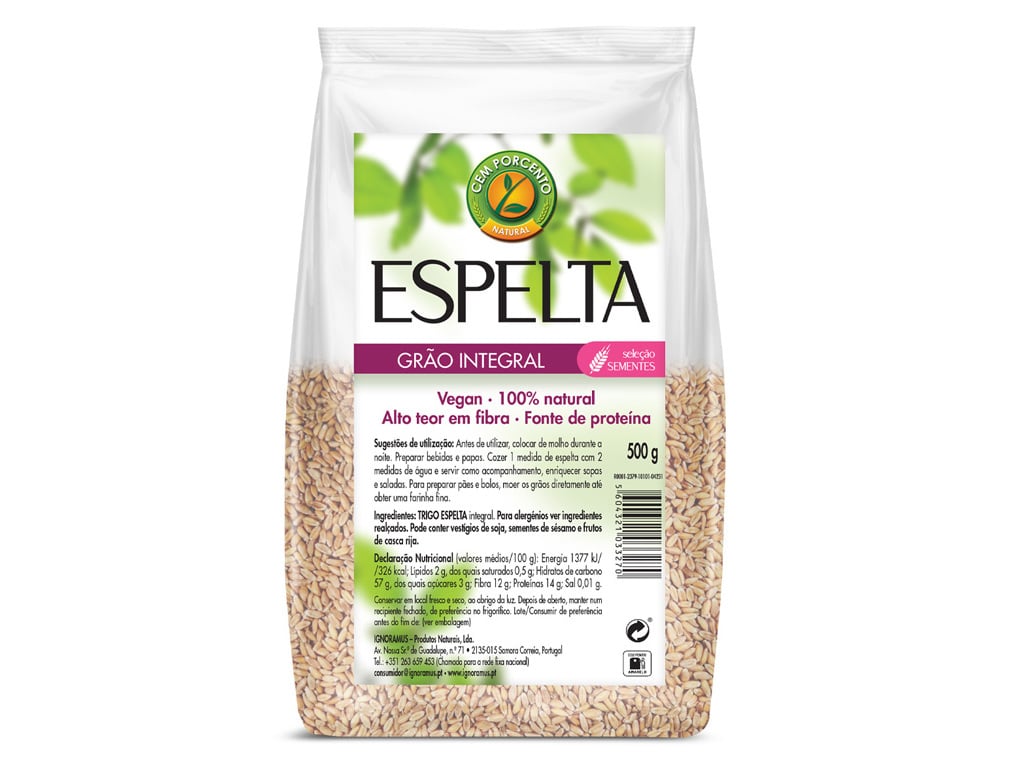 ESPELTA CEM PORCENTO GRÃO 500G