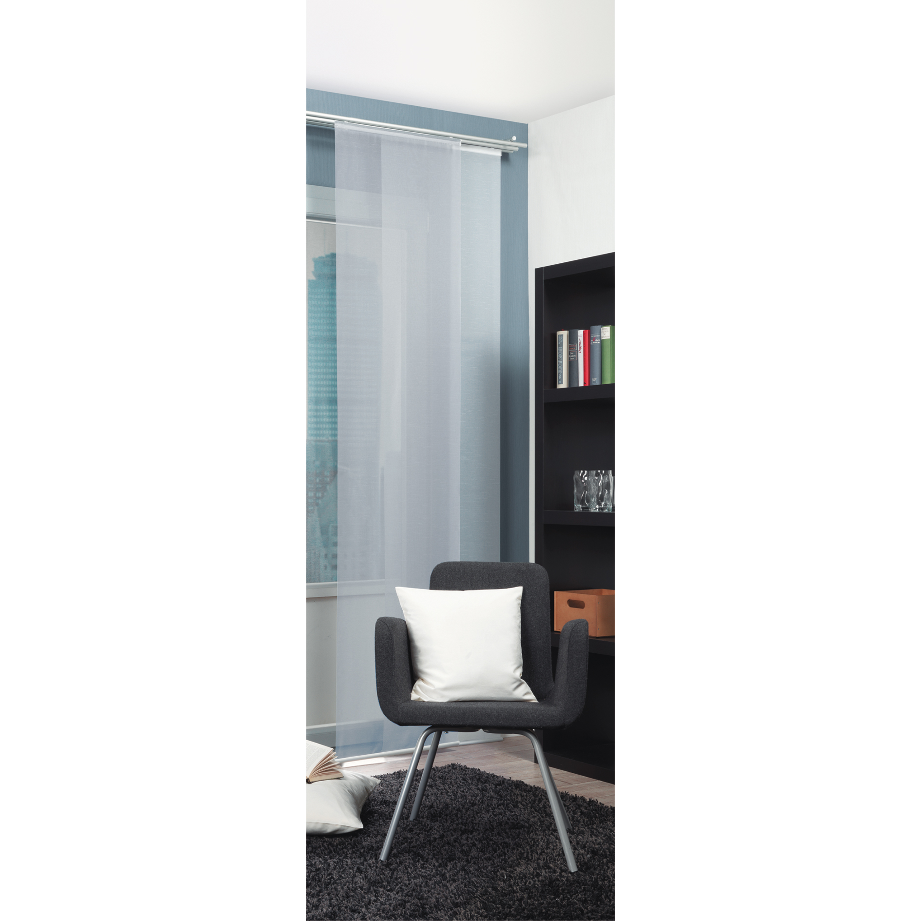Schiebevorhang ROM - weiß - halbtransparent - 60x245 cm