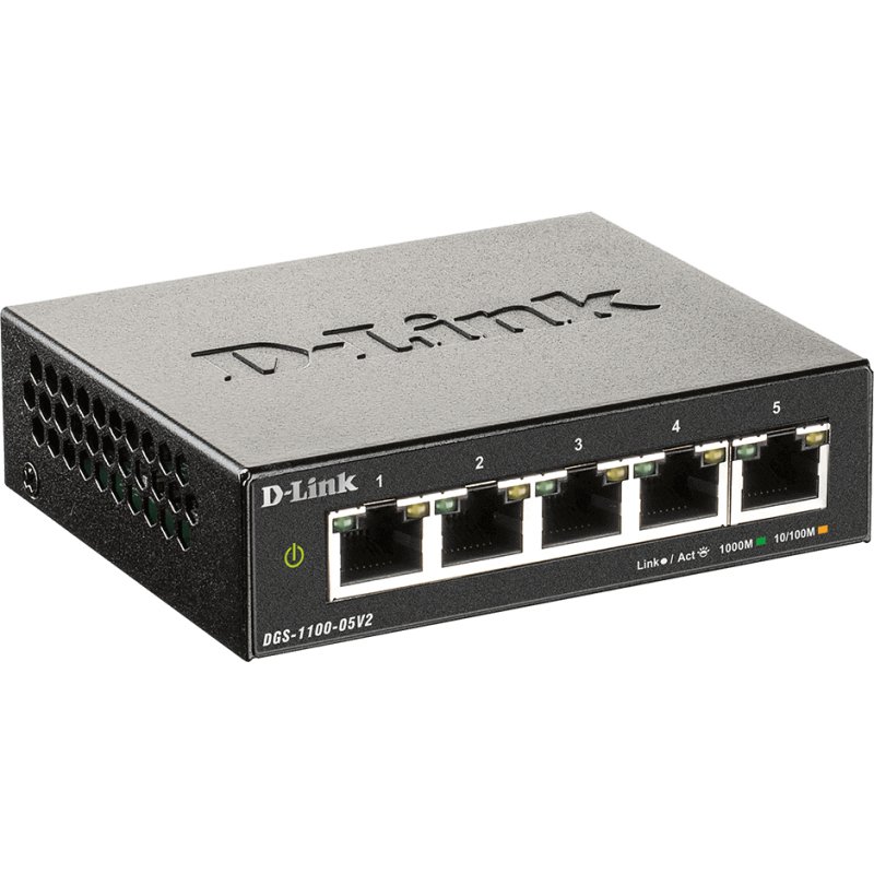 D-Link DGS-1100-05V2/E commutateur réseau Géré L2 Gigabit Ethernet (10/100/1000) Noir