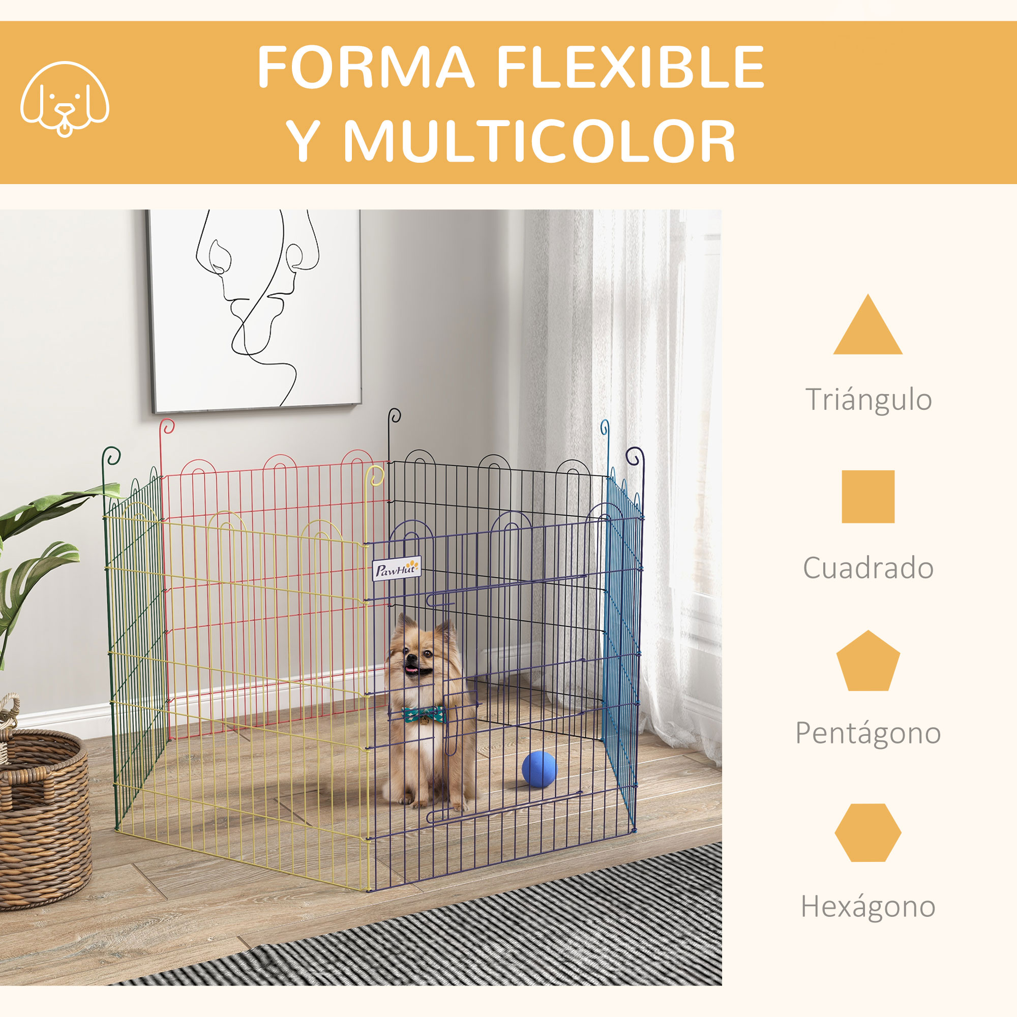 Parque infantil multicolorido para animais de estimação PawHut