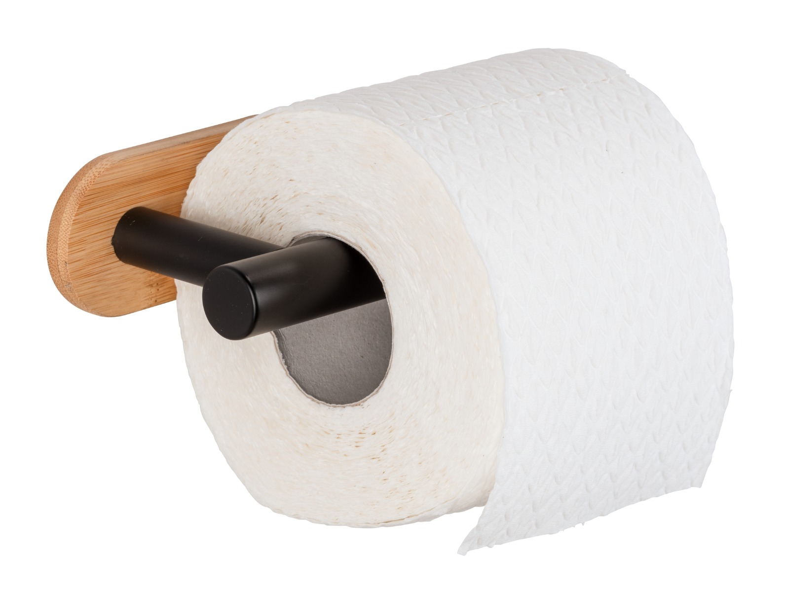 Wenko Orea Turbo-Loc Bamboo toiletrolhouder zwart mat