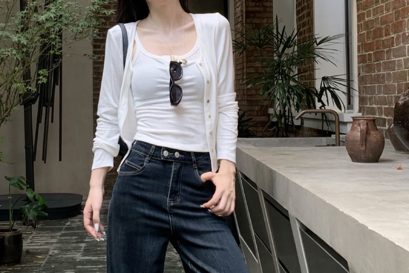 ANORA - High Rise Washed Wide Leg Jeans