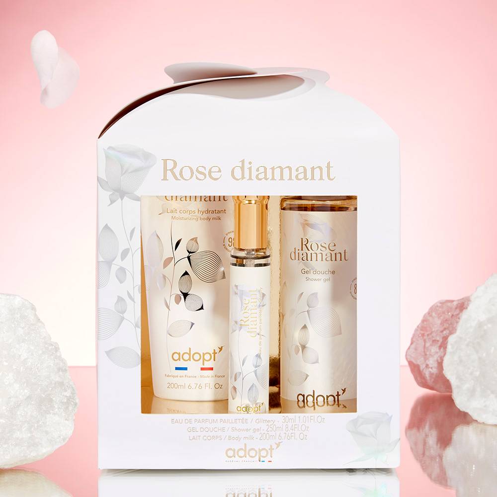 Rose Diamant - Coffret chalet eau de parfum 30 ml + gel douche 250 ml + lait corps 200 ml