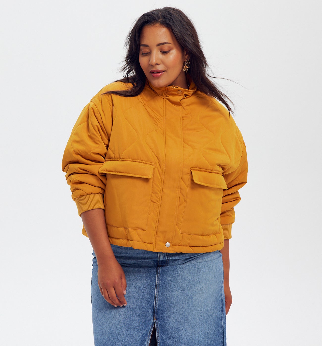 Blouson matelassé oversize - Ocre