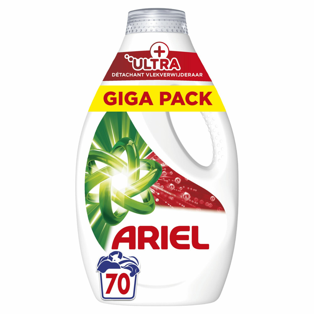 Ariel Vloeibaar Wasmiddel +Ultra Vlekverwijderaar 70 Wasbeurten3150 ml