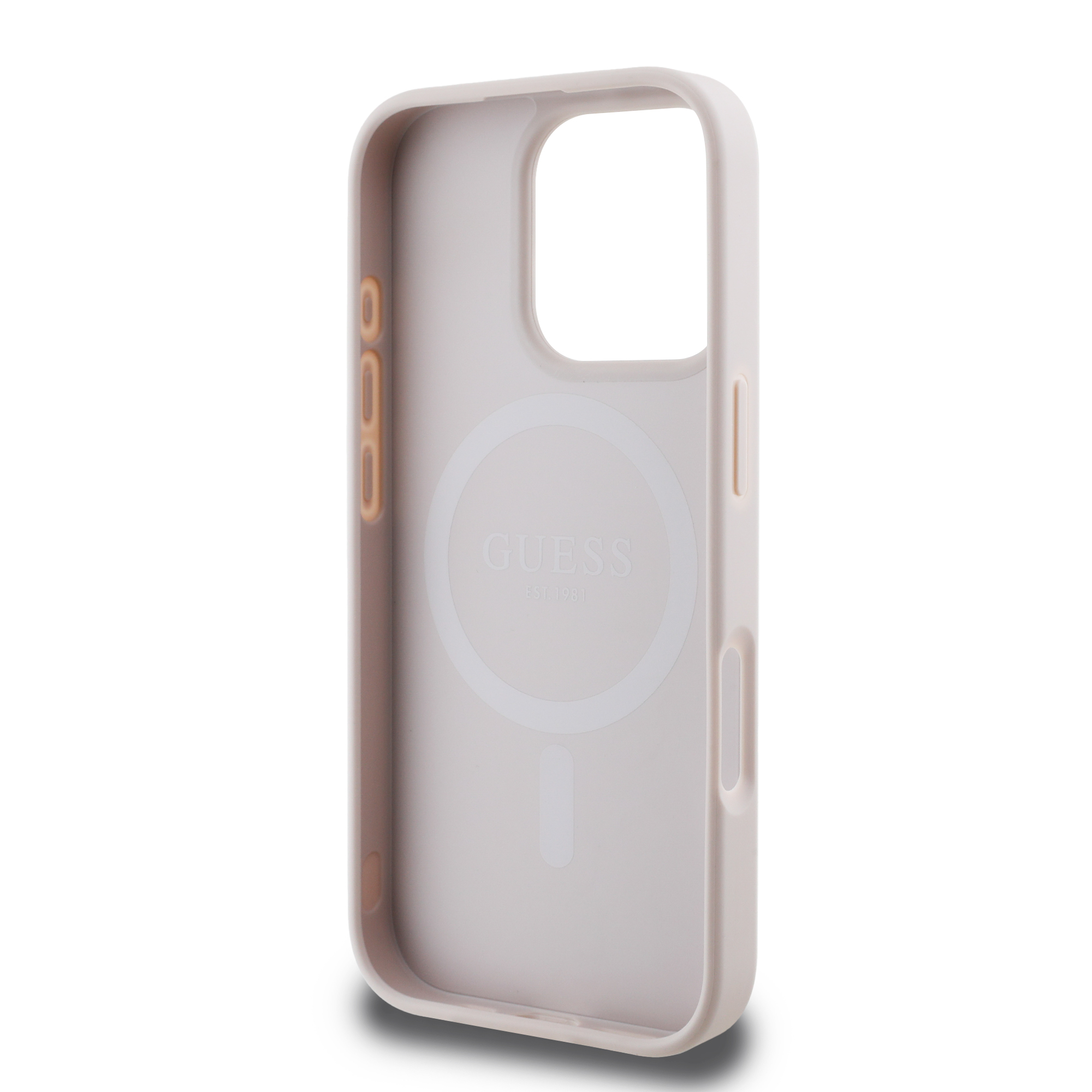 iPhone 16 Pro Max MagSafe Leder Hardcase Hülle 4G Printed Stripes (GUHMP16XP4RPSP) - Rosa
