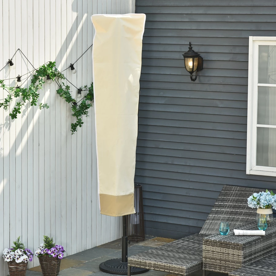 Outsunny Schutzhülle für Sonnenschirme beige, kaffeebraun