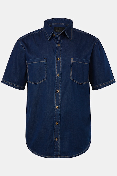 Denimhemd, Denim, Halbarm , Modern Fit Passform, Kent Kragen, bis Gr. 8XL