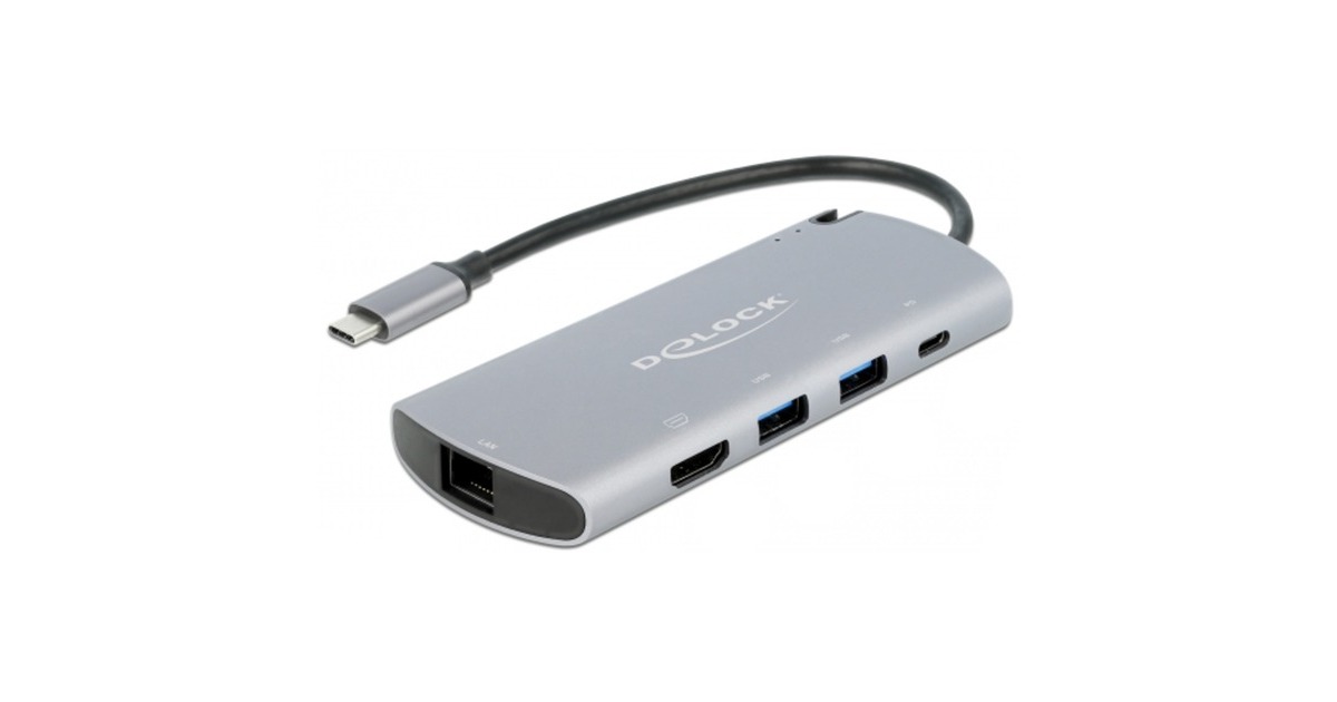 DeLOCKUSB Type-C Docking Station met M.2 Slot  (Grijs)
