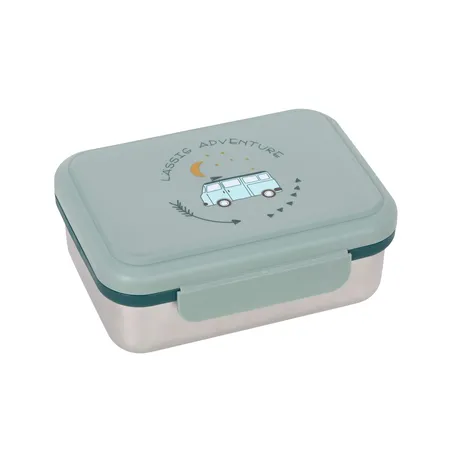 Lässig Kinder Brotdose Edelstahl - Lunchbox, Adventure Bus