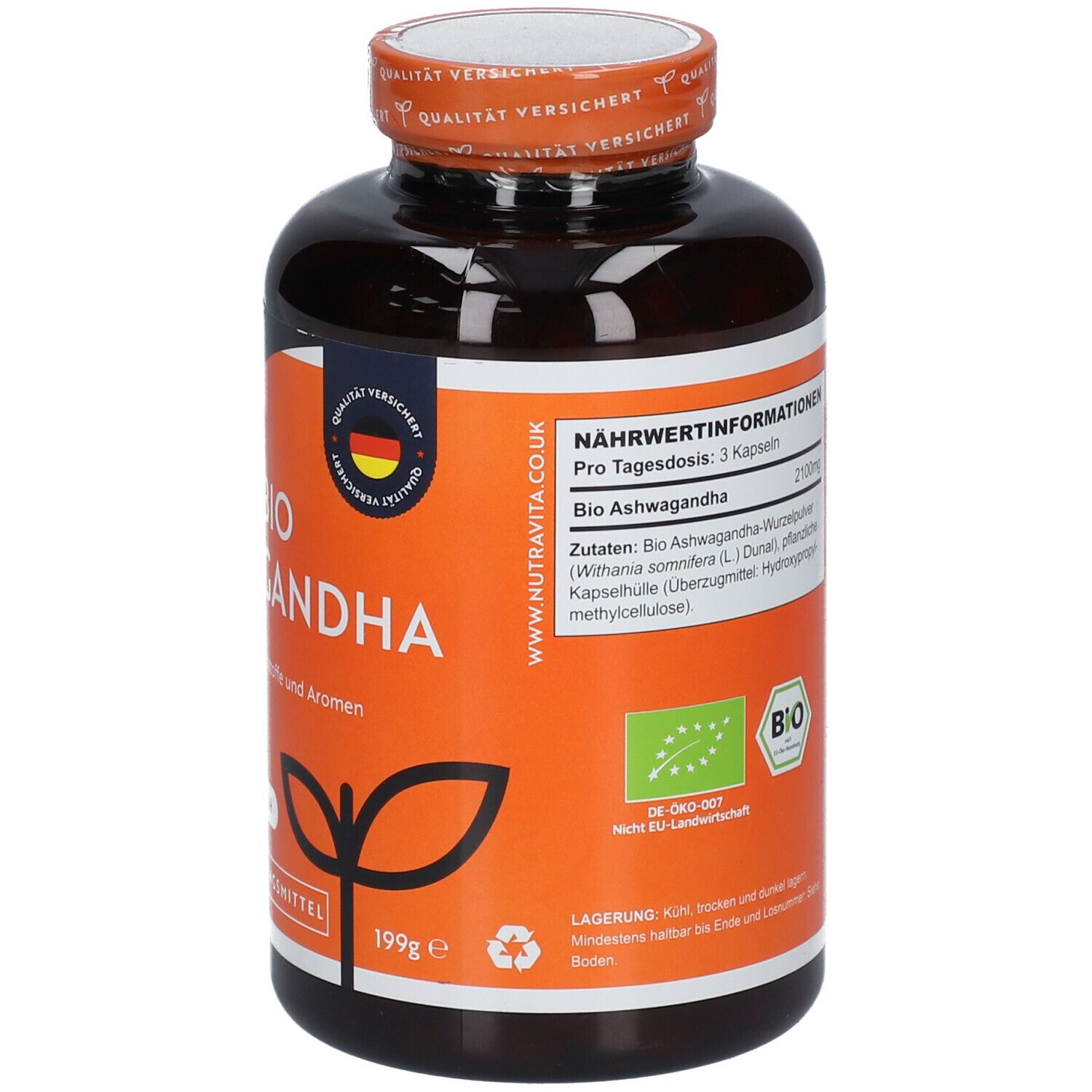 Nutravita 2100 mg Bio Ashwagandha hochdosiert