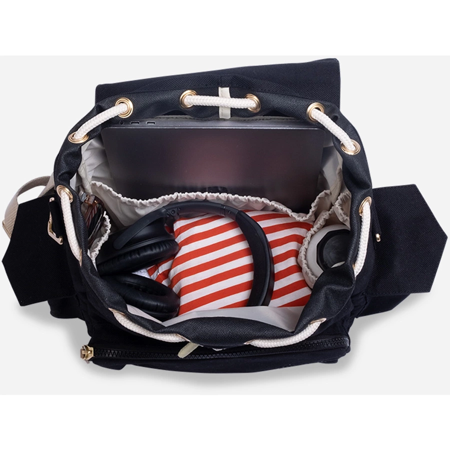 KAOS Wickelrucksack Ransel schwarz  natur