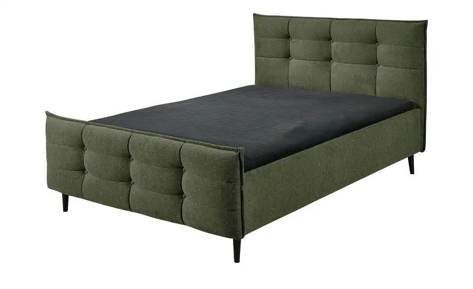 Polsterbettgestell Mario B Olivgrün 140 cm