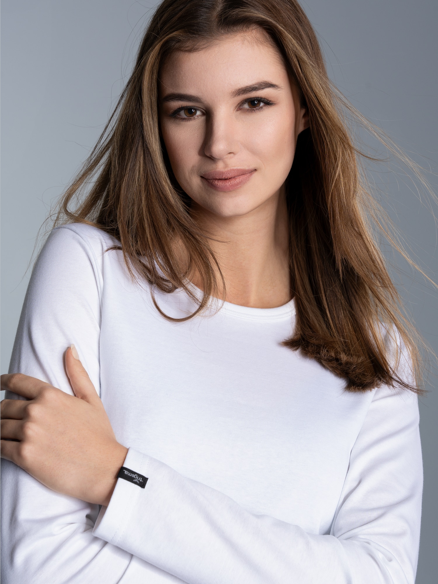 Langarmshirt Weiss