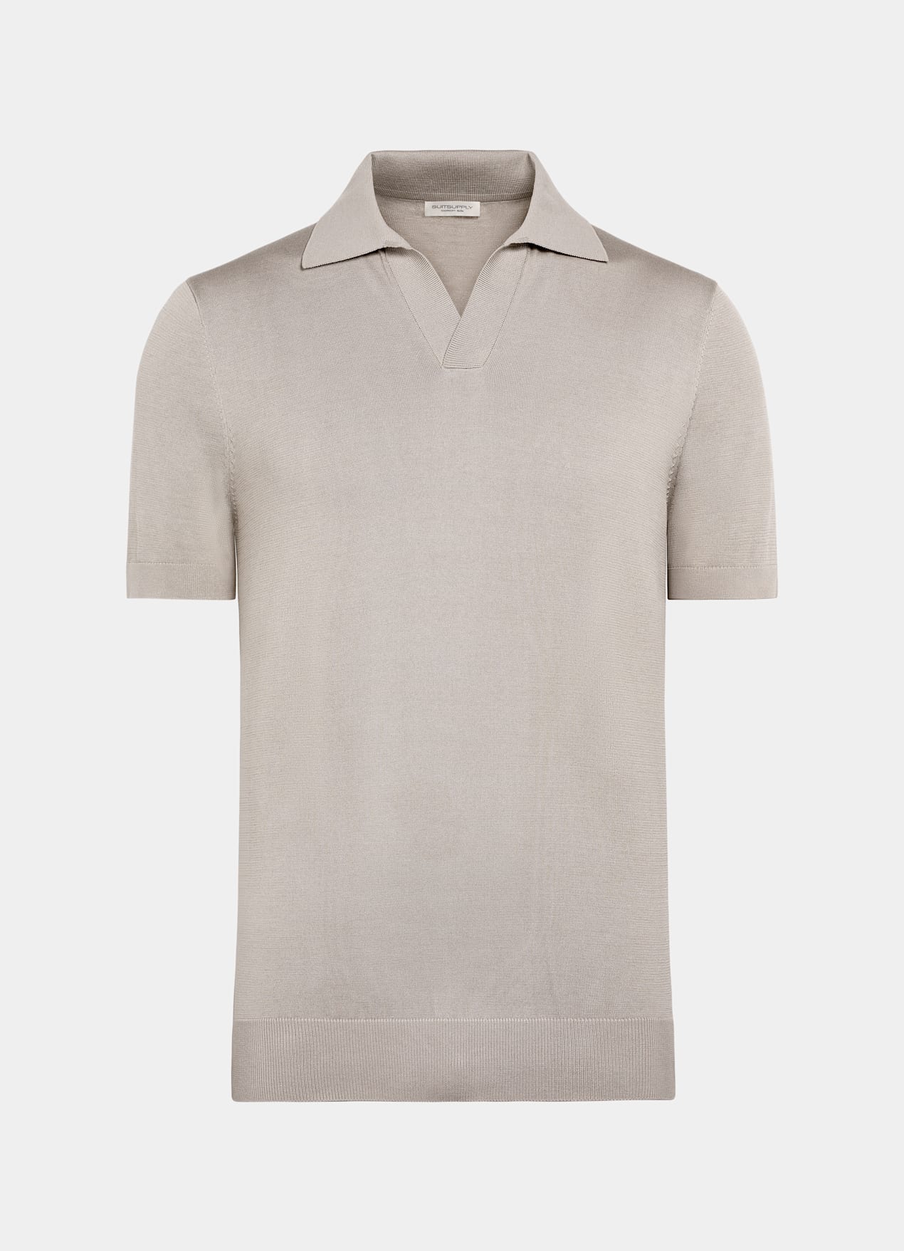 Polo sans boutons taupe clair