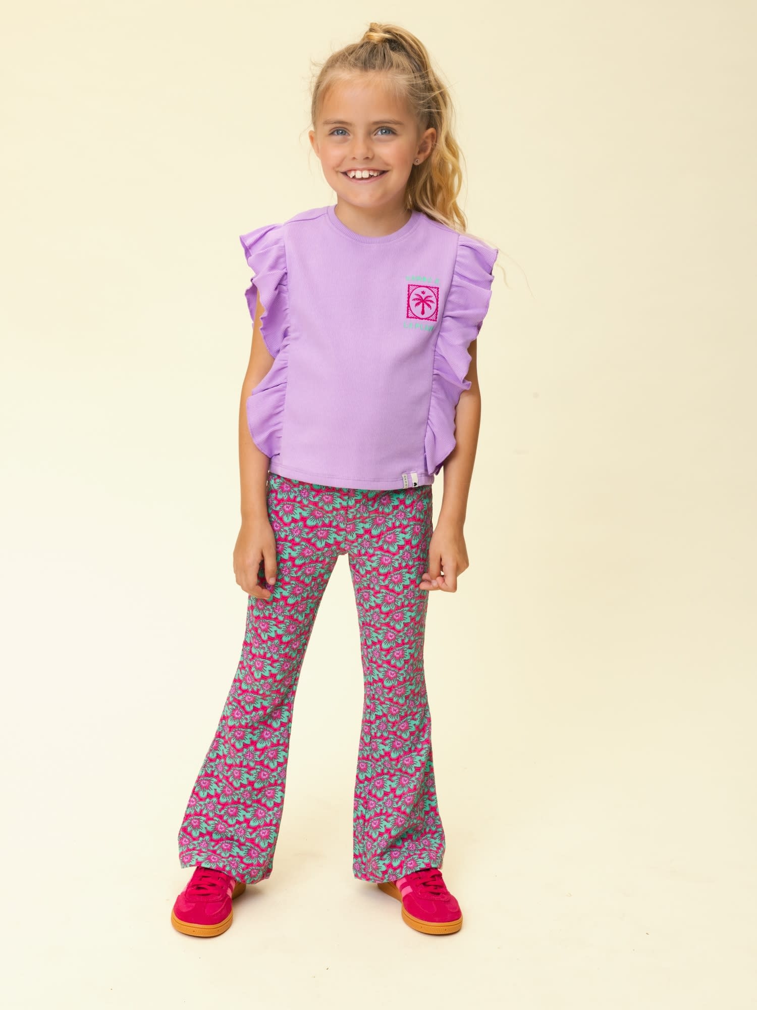 Looxs Looxs little crinckle flair pants cheeta