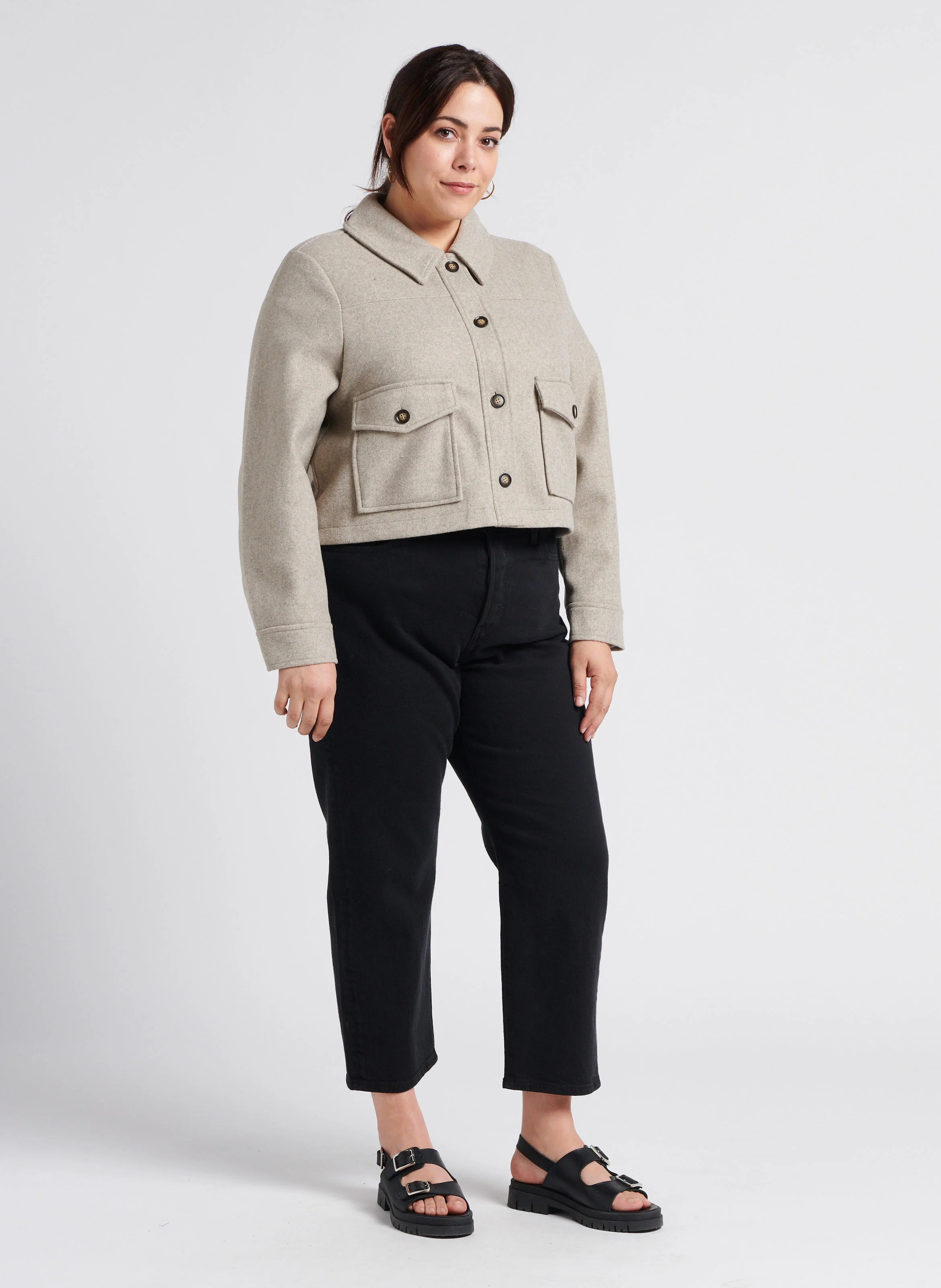 PL 501 CROP - Jean droit taille haute | Noir