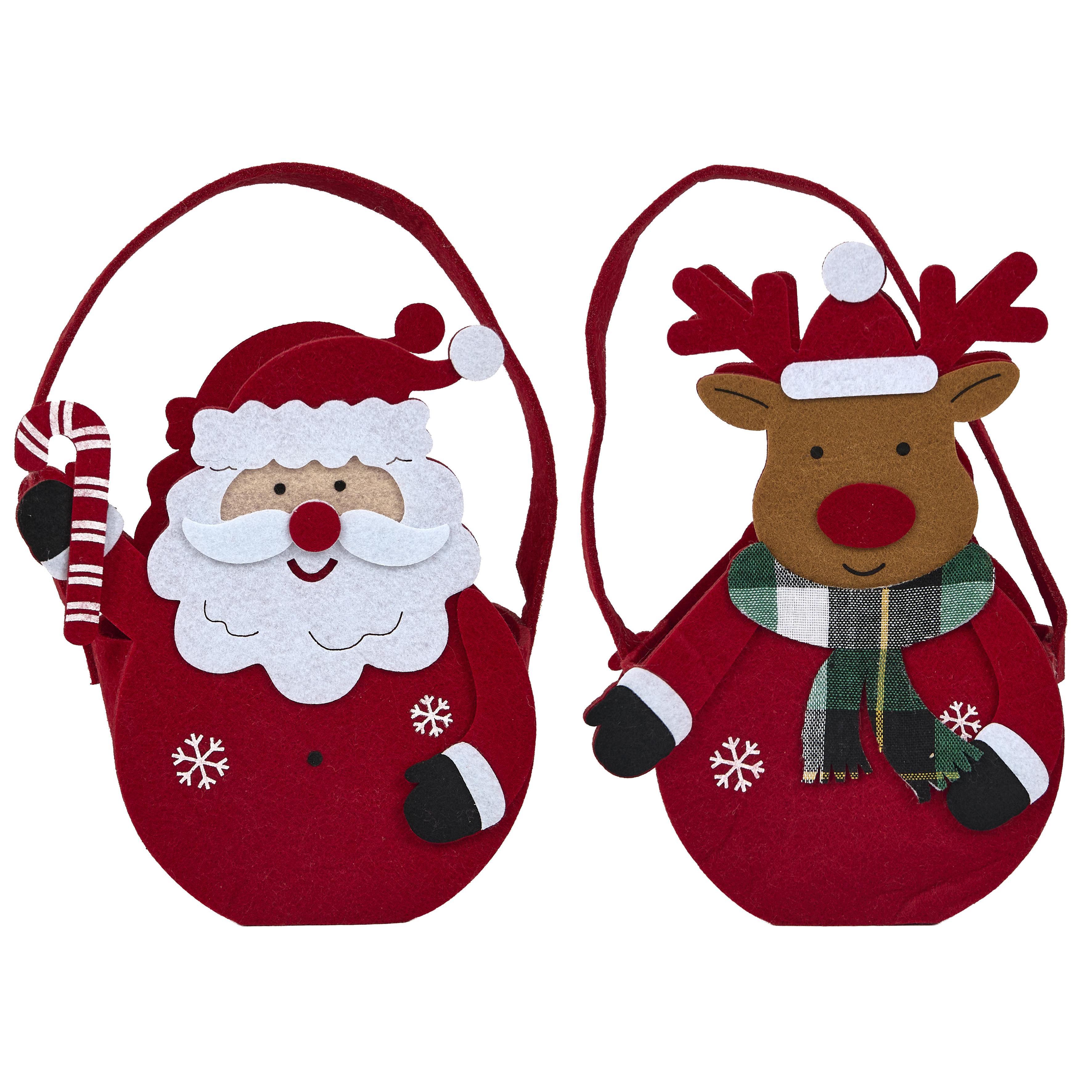 SAC FEUTRINE ROUGE PERE NOEL 16X9X23CM